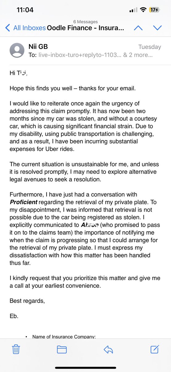 PointBlancUk's tweet photo. Meanwhile, when I complain their staff are allowed to send me cheeky emails and ignore my pleas to expedite the process - as I’m literally pissing away cash on cabs &amp; rentals. Go figure! @turo https://t.co/wluGrgDBpj