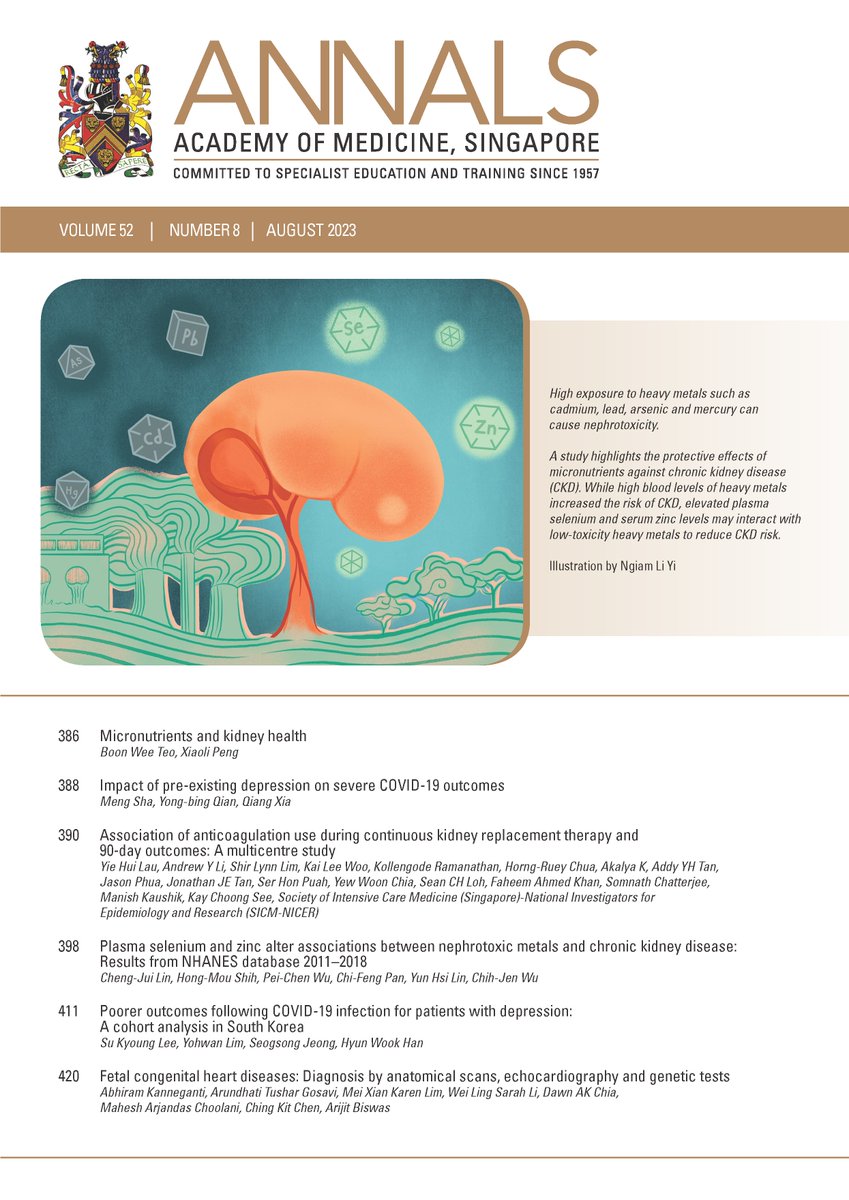 AnnalsSG's tweet photo. High exposure to heavy metals such as cadmium, lead, arsenic and mercury can cause nephrotoxicity.
Read about this study, among others, in the latest issue of Annals.
https://t.co/iBXc9YG995 https://t.co/pnOflfJRxW
