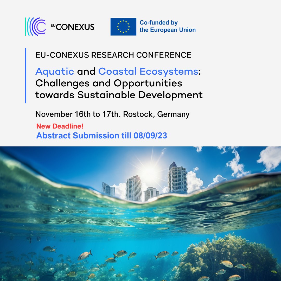 📢 Deadline Extended! Researchers now have until ❗ September 8th, 2023 ❗ to submit their topic abstracts. Connect with field experts and play a pivotal role in advancing #sustainabledevelopment within #aquatic and #coastal ecosystems. 🌍 eu-conexus.eu/en/aquatic-and…