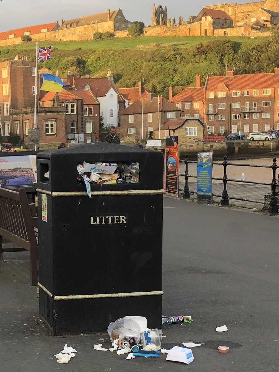 PeterJMatthews1's tweet photo. @northyorksc @Whitby_TC Disappointed to see the bins are still overflowing on Whitby Harbour.  Just needs one person……..
#Whitby #Litter @KeepBritainTidy @cleanupbritain https://t.co/BGoKpGArFo