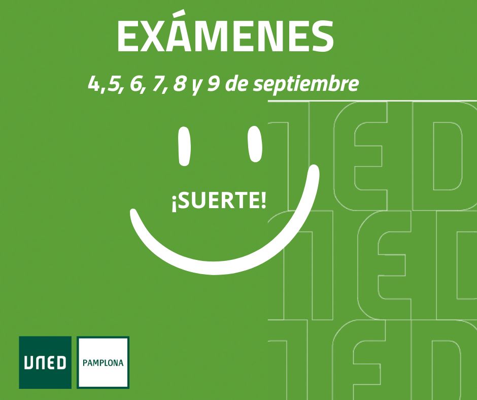 unedpamplona's tweet image. ¡Mucha suerte a nuestros alumnos y alumnas en la próxima semana de pruebas presenciales en
@unedpamplona!  

El esfuerzo siempre tiene recompensa.  
 
#EstudiarEnLaUNED #SomosUNED #Somos2030