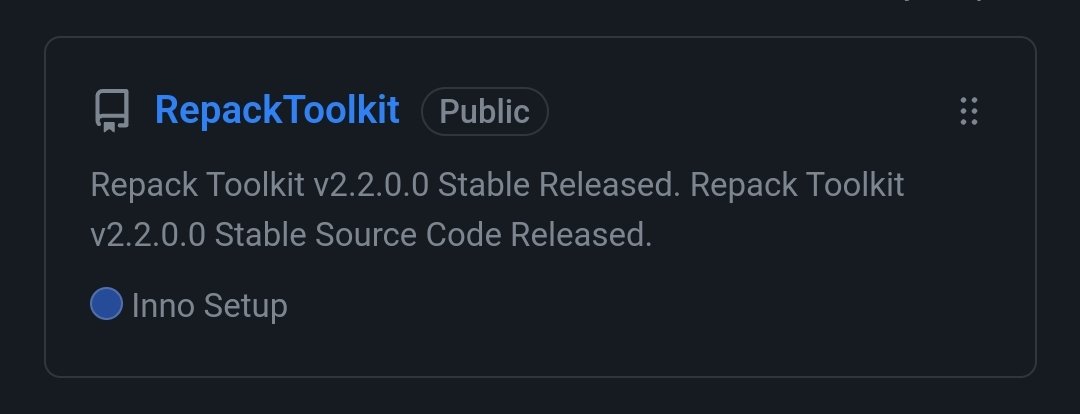 RaptorRepack's tweet photo. Repack Toolkit v2.2.0.0 Stable Again Released!
#RaptorRepack #RepackToolkit https://t.co/TGRUrXH6OL