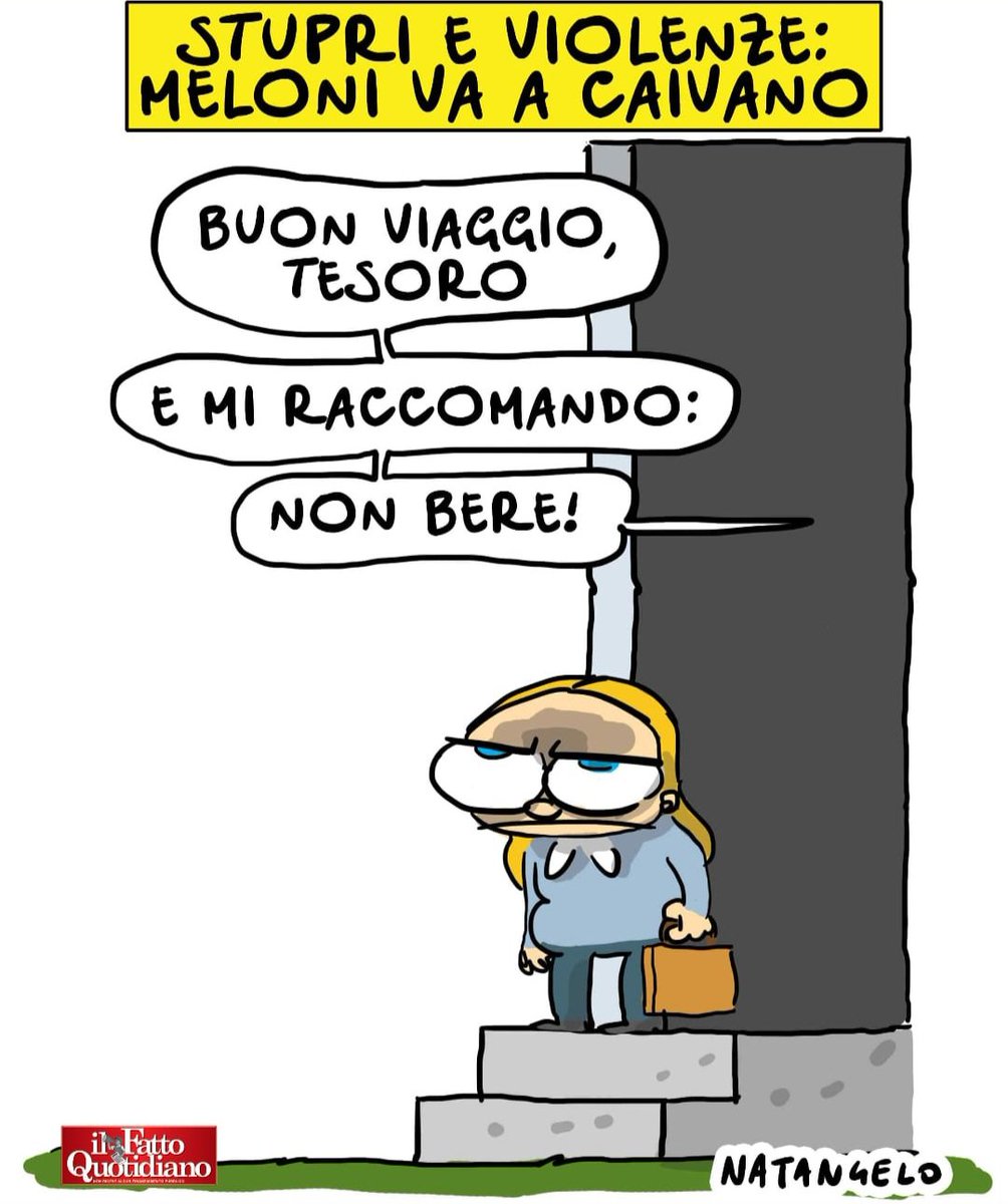 Take care - la mia vignetta per Il Fatto Quotidiano oggi in edicola! 

#caivano #meloni #fratelliditalia #giambruno <a href="/fattoquotidiano/">Il Fatto Quotidiano</a> #vignetta #fumetto #memeitaliani #umorismo #satira #humor #natangelo