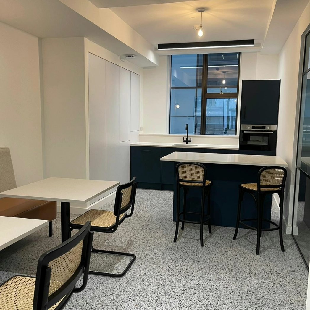 Zero_electrical's tweet image. A recently completed office fit out for a new client in the City of London. Relocation of existing lighting and floor boxes. Installation of new floor boxes, media walls and kitchen breakout area. New data network including comms cabinet, data racks and patch panels.