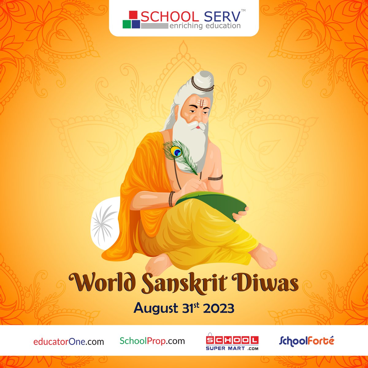 educatorone1's tweet image. Happy World Sanskrit Day ..Sanskrit is the oldest, purest and most systematic language in the world and it is the mother of all languages. 
#sanskritdiwas #identityofindia #oldestlanguage #india #motherofalllanguages #worldsanskritdiwas #schoolserv#worldsanskritdiwas2023