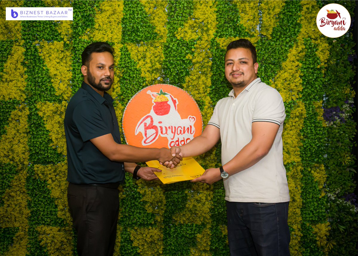 BiznestBazaar's tweet image. Biznest Bazaar 🤝 Biryani Adda 

Introducing Exclusive partnership between Nepal&apos;s fastest growing  Biryani franchise and Nepal&apos;s Ultimate Business &amp;amp; Franchise Marketplace! ✅ 

#BiryaniAdda #BiznestBazaar #GrowWithBiznest #DigitalNepal