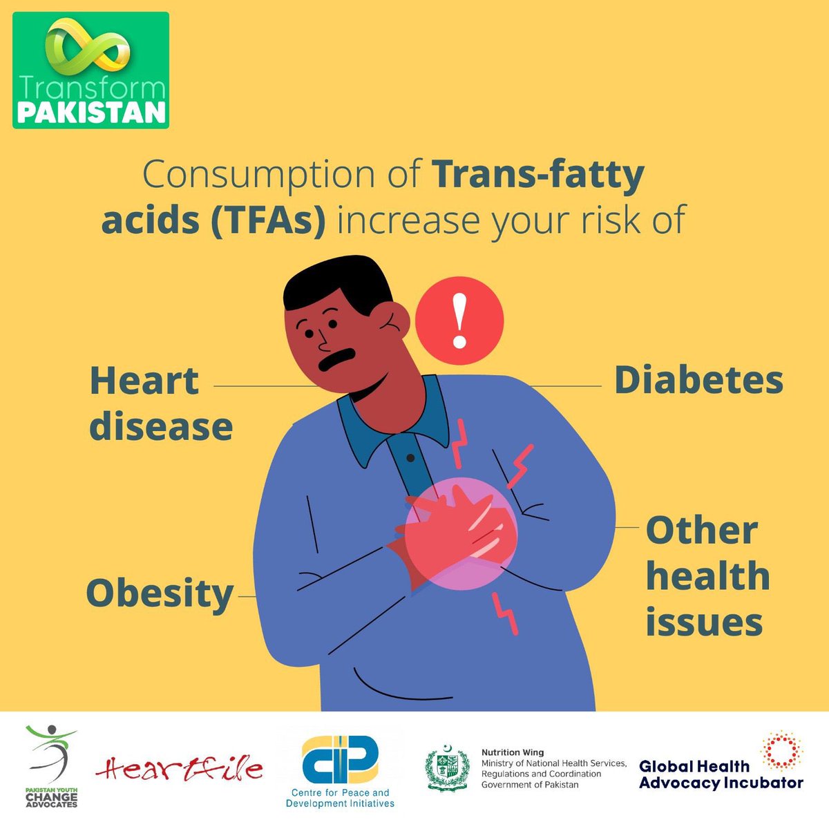 Say goodbye to hidden health hazards! Trans-fatty Acids, those sneaky fats lurking in foods, won't stand a chance in a #TransfatsFreePakistan