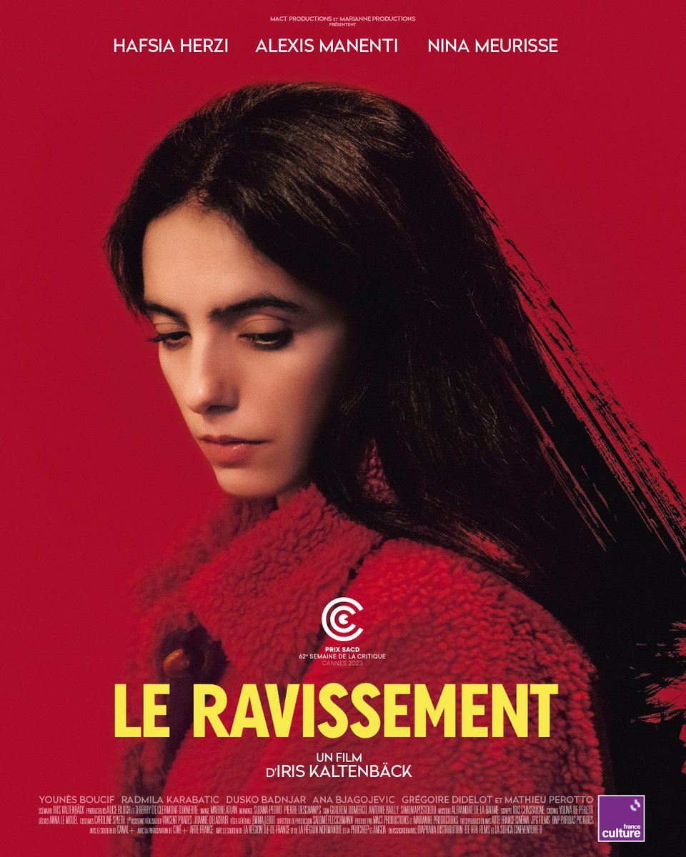 Découvrez l’affiche du premier film d'Iris Kaltenbäck, LE RAVISSEMENT, récompensé du Prix SACD à la @semainecannes 2023. Avec Hafsia Herzi, Alexis Manenti, Nina Meurisse et Younès Boucif. Le 11 octobre au cinéma