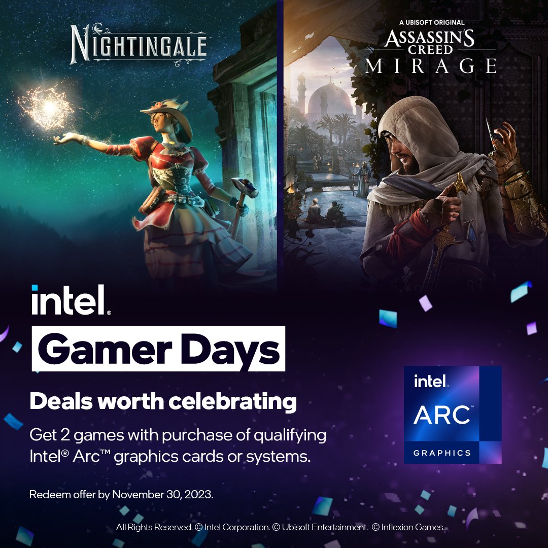De Intel Gamer Days zijn volop bezig en daarom is er nu een leuke deal voor jullie: bij aankoop van onze Predator BiFrost ARC 770 en 750 videokaart krijg je nu 2 gratis games! 🤩 🎮 
👉 Megekko: acer.link/3PkulcE
👉 Informatique: acer.link/3sBbDVd

#IntelGamerDays