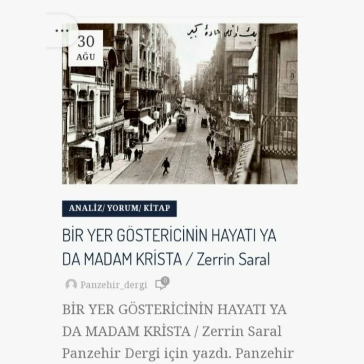 Zerrin Saral (@zerrinsaral) on Twitter photo "Bir Yer Göstericinin Hayatı Ya da Madam Krista" başlıklı yazım Panzehirdergi'de. Buraya bıraktım.😇
<a href="/adilbalikci/">Derya Erkenci</a>
<a href="/AyselKaracaa/">Aysel Karaca</a>
panzehirdergi.com "Bir Yer Göstericinin Hayatı Ya da Madam Krista" başlıklı yazım Panzehirdergi'de. Buraya bıraktım.😇
<a href="/adilbalikci/">Derya Erkenci</a>
<a href="/AyselKaracaa/">Aysel Karaca</a>
panzehirdergi.com