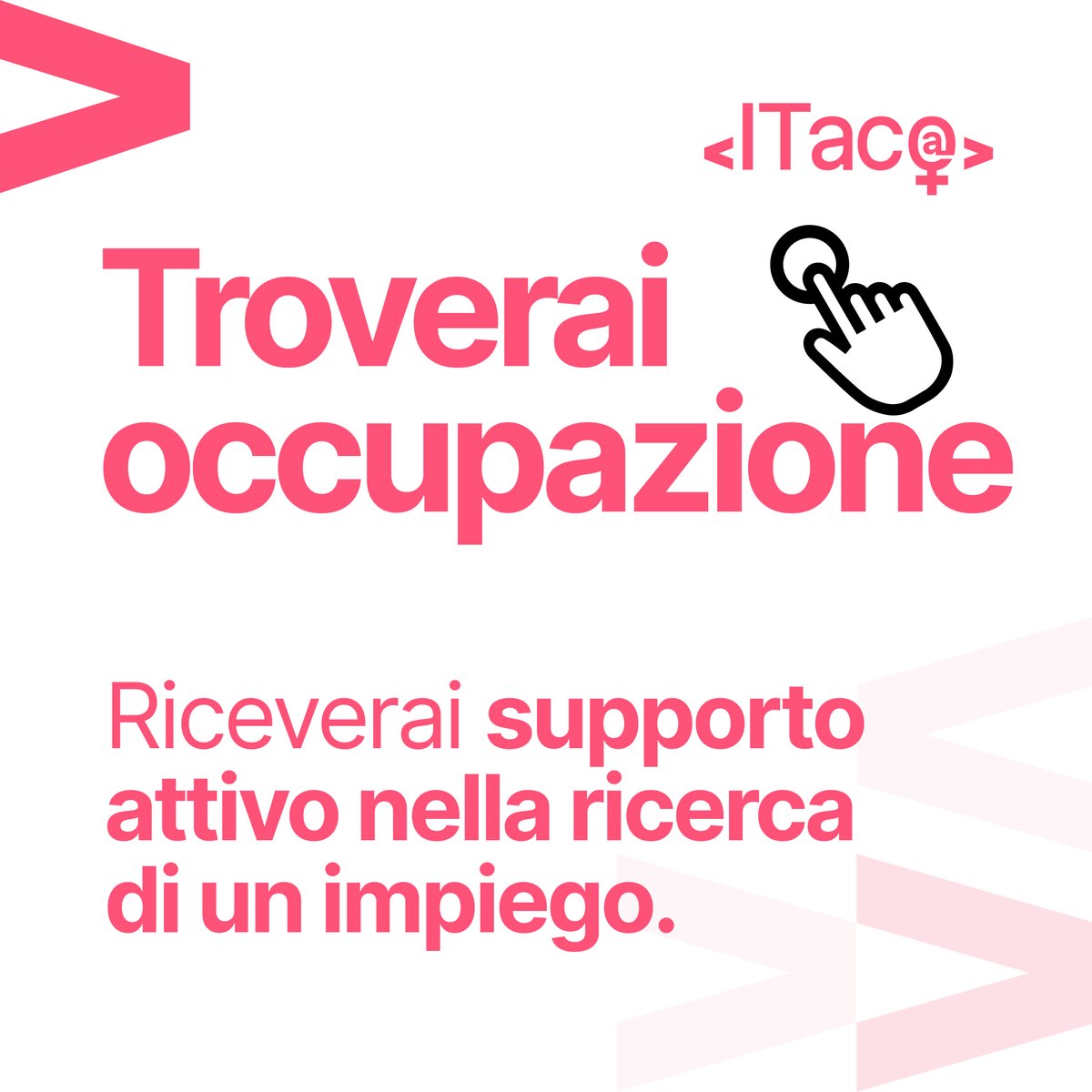 L'11 Settembre inizieranno le selezioni per il progetto ITac@!  
Di cosa si tratta?  ITac@ offre corsi modulabili e interamente gratuiti, dedicati a donne di età compresa tra i 18 e i 50 anni. 
progettoitaca.eu