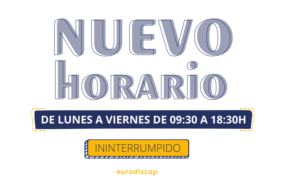 eurodiscap's tweet photo. ¡¡TENEMOS UNA NOTICIA QUE CONTARTE!!
A partir del 1 de septiembre, cambiamos nuestro horario.  Te esperamos de lunes a viernes de 9:30 a 18:30 h. https://t.co/QCNldBKzuW