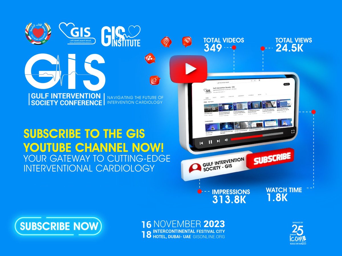 GisGulf's tweet photo. Be a part of our Journey & Subscribe to the GIS YouTube Channel Now!
Your Gateway to Cutting-Edge Interventional Cardiology๐
Subscribe to YouTube Channel: https://t.co/Yu5cAaXB8S
#GIS2023 #interventioncardiologist #cardiologist #CardioTwitter #cardiologyfellows https://t.co/s5WwJDDtQF