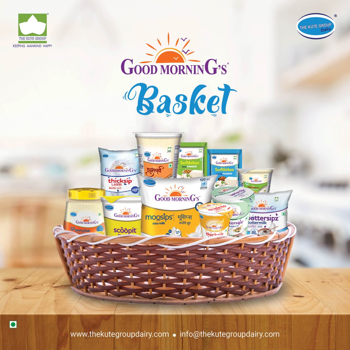 Indulgence served in a basket!🧺✨Discover the world of dairy delights with Good MorninG's Basket. From creamy milk to luscious shrikand, we've got your dairy dreams covered. Which treat will you pick first? 

#GoodMorninGsBasket #DairyDelights #DairyExtravaganza #TreasureOfTaste