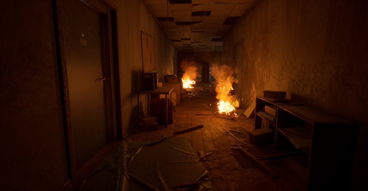 mezaill's tweet photo. How do you like the burning warehouse? Soon, I'll show gameplay in this location

#IndieGameDev #UE5 #gamedev #unrealengine #3dart https://t.co/YzQ9CJ0olD