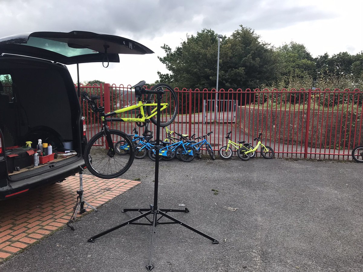 CycleGower's tweet image. Getting the @penyrheol2 school bikes ready for the new term 😎🚲💪