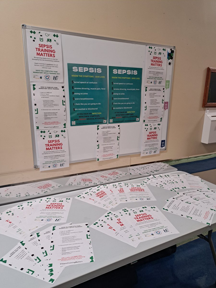HSEDubSouthEast's tweet photo. The ED in St Michael’s Hospital, Dun Laoghaire are promoting Sepsis on their educational board to coincide with the IEHG Sepsis campaign. 

Sepsis promotion also takes place during  huddles in the ED. 

#sepsis #sepsisawareness #sepsisawarenessmonth  #sepsistrainingmatters https://t.co/O36nO28ELG