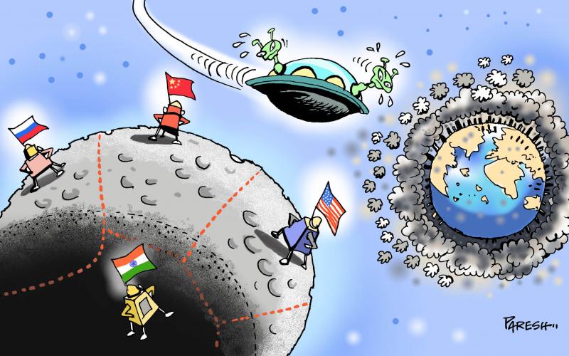 Occupying the moon. Cartoon by @PareshNathtoons: cartoonmovement.com/cartoon/occupy…

#moon #lunarexploration #resources