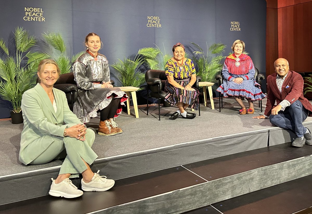 Sree Sreenivasan (Bsky ·Threads: @sreenet) (@sree) on Twitter photo That’s <a href="/NobelPrize/">The Nobel Prize</a> laureate <a href="/RigobertMenchu/">Rigoberta Menchú Tum</a> in the center, w/ #NobelPeaceConference host <a href="/IngvillBR/">Ingvill Bryn Rambøl</a>; Samí activist Ella Marie Isaksen; Aili Keskitalo of <a href="/Amnesty_Norge/">Amnesty Norway</a>. Join a global conversation w/ laureates & special guests hosted by <a href="/NobelPeaceOslo/">Nobel Peace Center</a>: nobelpeacecenter.org/en/livestream That’s <a href="/NobelPrize/">The Nobel Prize</a> laureate <a href="/RigobertMenchu/">Rigoberta Menchú Tum</a> in the center, w/ #NobelPeaceConference host <a href="/IngvillBR/">Ingvill Bryn Rambøl</a>; Samí activist Ella Marie Isaksen; Aili Keskitalo of <a href="/Amnesty_Norge/">Amnesty Norway</a>. Join a global conversation w/ laureates & special guests hosted by <a href="/NobelPeaceOslo/">Nobel Peace Center</a>: nobelpeacecenter.org/en/livestream