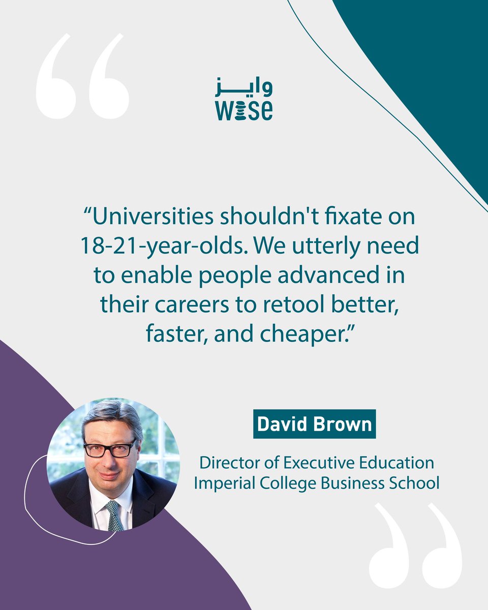 WISE_Tweets's tweet photo. Higher education must evolve beyond the 18-21 age range. David Brown of @imperialcollege stressed the importance of enabling mid-career professionals to retool at this year's @EdTechEurope London EdTech Week! 🎓📚
#HigherEducation #EdTech #EdTechX https://t.co/jFNMbrC4pd