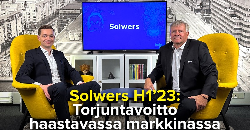 Inderes's tweet photo. #Solwers julkaisi tänään H1-raportin, jonka kokonaiskuva oli hyvin pitkälti odotusten mukainen. Ruotsin kruunusta tuli alkuvuonna vastatuulta, mutta yhtiöllä on kuitenkin kohtuullinen tilauskanta, joka tukee liikevaihdon positiivista kehitystä.