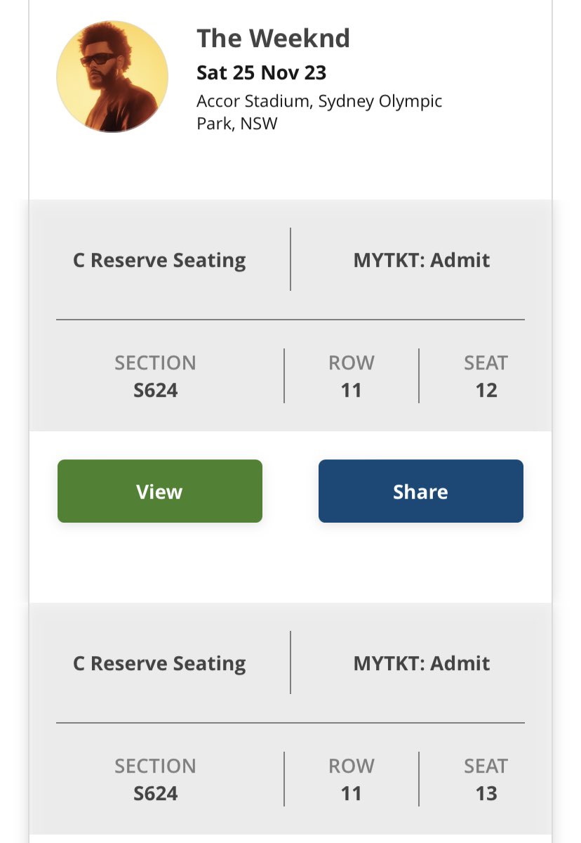 PendiRichard's tweet photo. Is anyone want to exchange the weeknd sydney concert date? i want to exchage it for 24 nov (mine is 25 nov) for 2 tickets dm me please! and if you had diffrent section or price its not a problem! #wtstheweekndsydney #wtbtheweekndsydney #wtstheweeknd #wtbtheweeknd #theweeknd https://t.co/f8IZsyRoFV