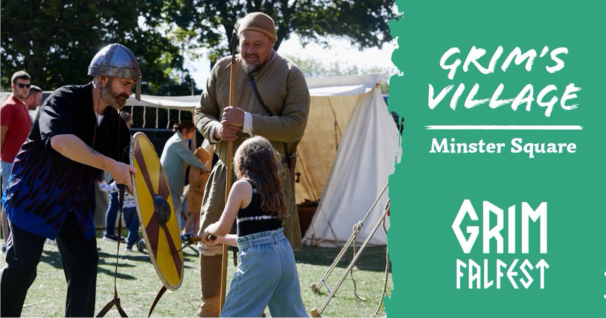 On 9 and 10 September visit Grim’s Village in Minster Square to meet craftspeople and warriors. This is your chance to get a close look on how life would have been a thousand years ago.

Learn more on our website 👉 grimfalfest.com/whats-on

#grimfalfest2023 #vikings #grimsby