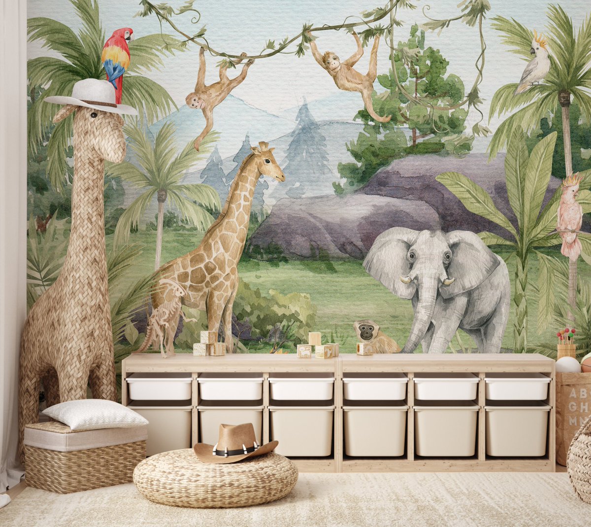 Immerse in the beauty of the #African wilderness! 🦒🐘 #Watercolor #Forest #Animals #Wallpaper brings nature to your walls. #HomeDecor #AfricanVibes

decorsafari.com/african-waterc…