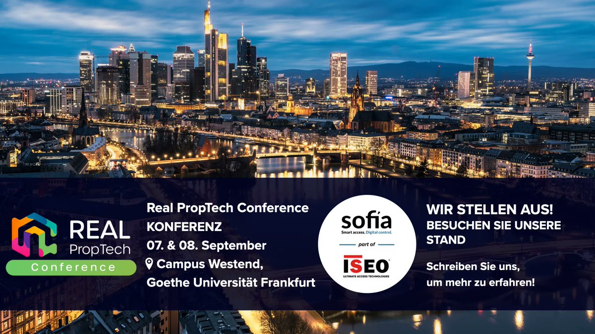 REAL Proptech Conference 2023! 

Wir freuen uns sehr, ankündigen zu können, dass Sofia part of ISEO, an der bevorstehenden REAL PropTech Conference 2023 teilnehmen wird, die am 7. und 8. September in Frankfurt stattfindet! Verpassen Sie nicht die Gelegenheit, uns kennenzulernen!