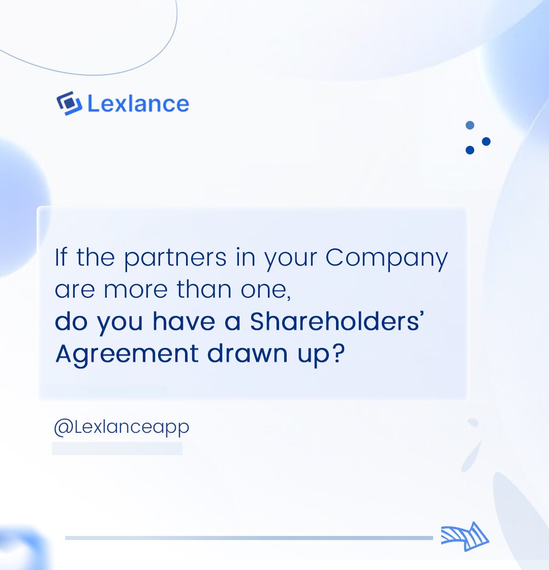 Lexlance_app's tweet photo. Behind every thriving company is a well-crafted shareholder agreement, fostering trust, defining roles, and driving progress. 🌐📊 #CorporateUnity #ShareholderPower #LegalTech https://t.co/oMEbsnE9O8