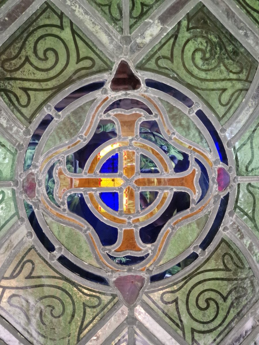 Patterns and shadows are revealed in the cleaned glass at Killerton chapel, as the renovation works continue #corbelconservation @HolyWellGlass @NTKillerton #conservation #historicbuildings #beautifulglass