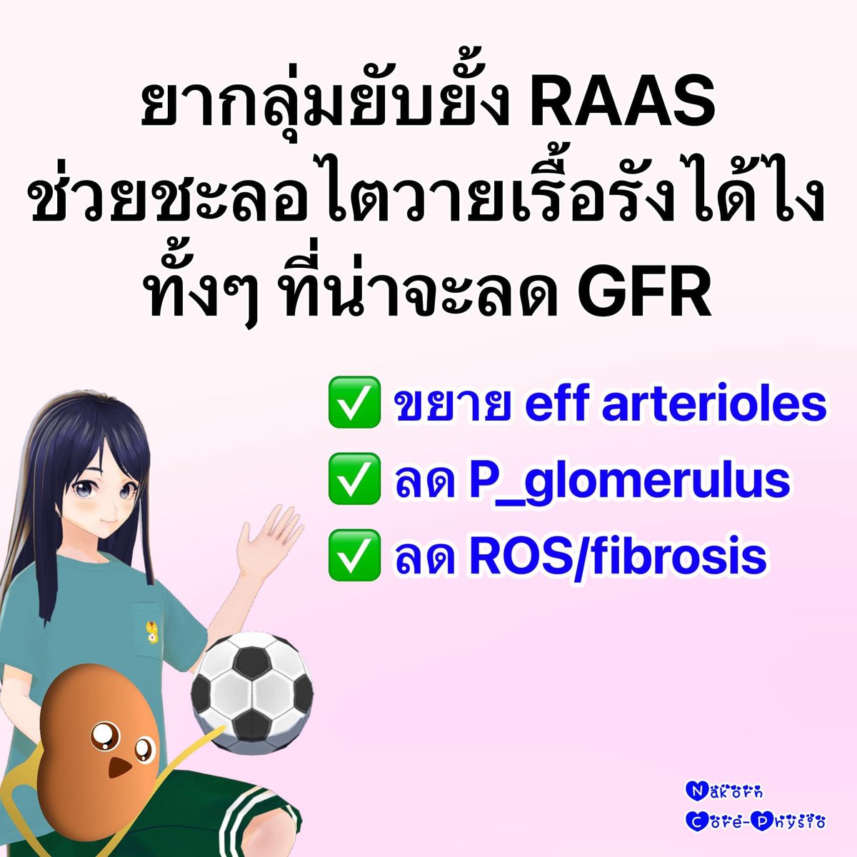 NNakorn5's tweet photo. 🙋🏻‍♂️⁉️ ยากลุ่มยับยั้ง RAAS
ช่วยชะลอไตวายเรื้อรังได้ไง
ทั้งๆ ที่น่าจะลด GFR
.
🌵ตอนเดียวจบ
.
.
KUB อีกหนึ่งปัญหากวนใจ
.
.
#นสพ #นศพ #แพทย์ #physio #ฟิสิโอ #KUB #renal #kidney —(1) https://t.co/HDDEtS4EDY
