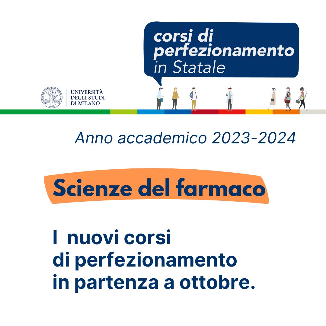 LaStatale's tweet photo. #perfezionamentoinstatale A ottobre tornano i corsi di #perfezionamento de @LaStatale, un'occasione per consolidare o indirizzare la propria #formazione con un percorso di qualità 👌  Nell'area di Scienze del Farmaco sono due i corsi in programma 👉 https://t.co/1nJ7rTiC8t https://t.co/RNMTwSk5iJ