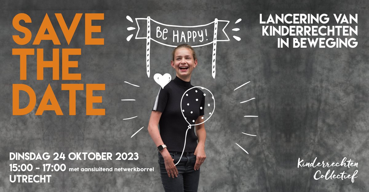 Save the date: dinsdag 24 oktober lanceert het Kinderrechtencollectief ‘Kinderrechten in Beweging’. Hoe is het gesteld met kinderrechten in Nederland, 1 jaar na de laatste aanbevelingen van het VN-Kinderrechtencomité? Noteer het in de agenda, het programma volgt.