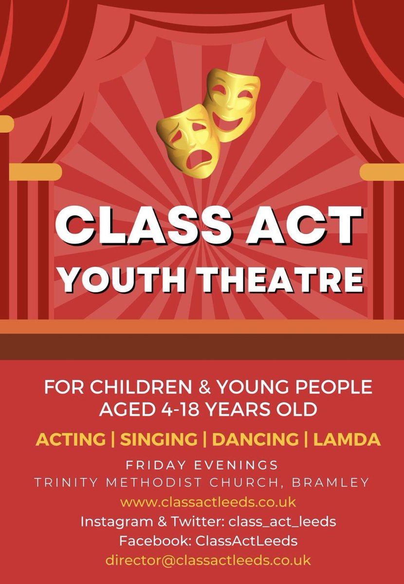 class_act_leeds's tweet photo. Welcoming new young people to join us from September for our production in December. The new term begins on Friday 8th September! https://t.co/23gjinWI8s