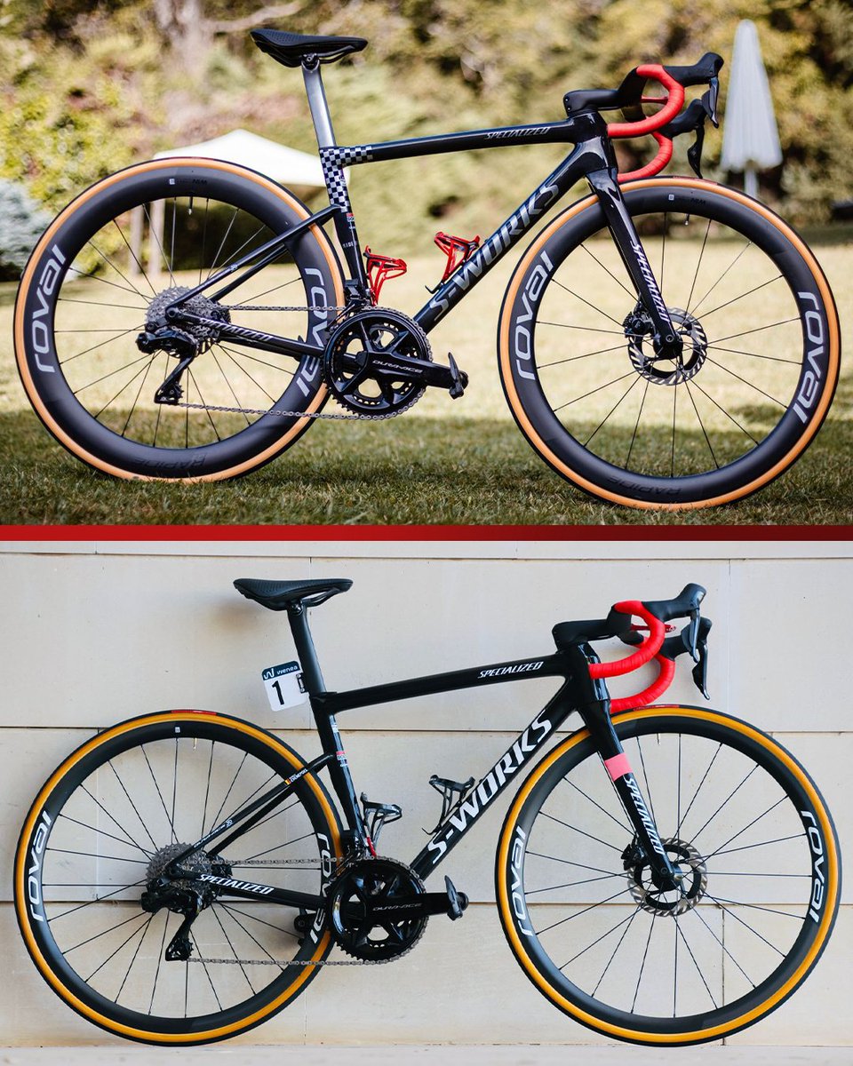 Remco's custom Vuelta bikes are 🔥

His Specialized Tarmac SL8s have been kitted out with some eye-catching red accents to match his leader's jersey 🔴

📸 Wout Beel
_________________
🇪🇸 #LaVuelta23