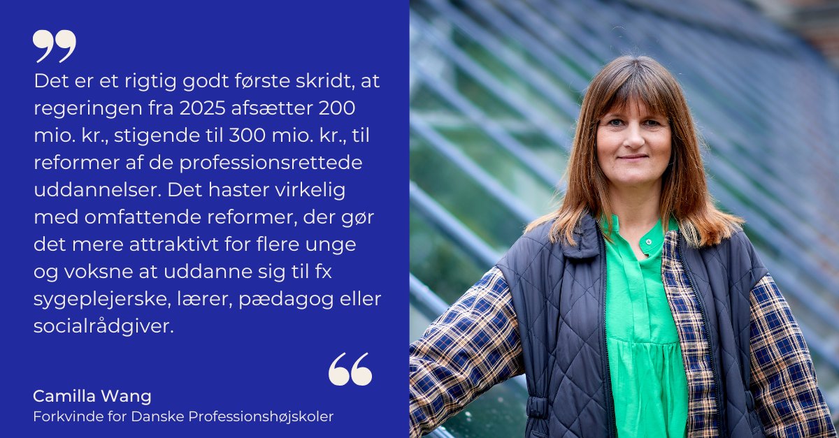 👏👏 <a href="/regeringDK/">Regeringen</a> forlænger i #FFL24 det midlertidige taxameterløft på pædagoguddannelsen med ét år. I <a href="/DanskeProf/">Danske Professionshøjskoler</a> ser vi frem til samarbejdet med #dkpol om de omfattende reformer, der skal gøre det mere attraktivt at vælge en professionsrettet uddannelse🙏fm.dk/udgivelser/202…