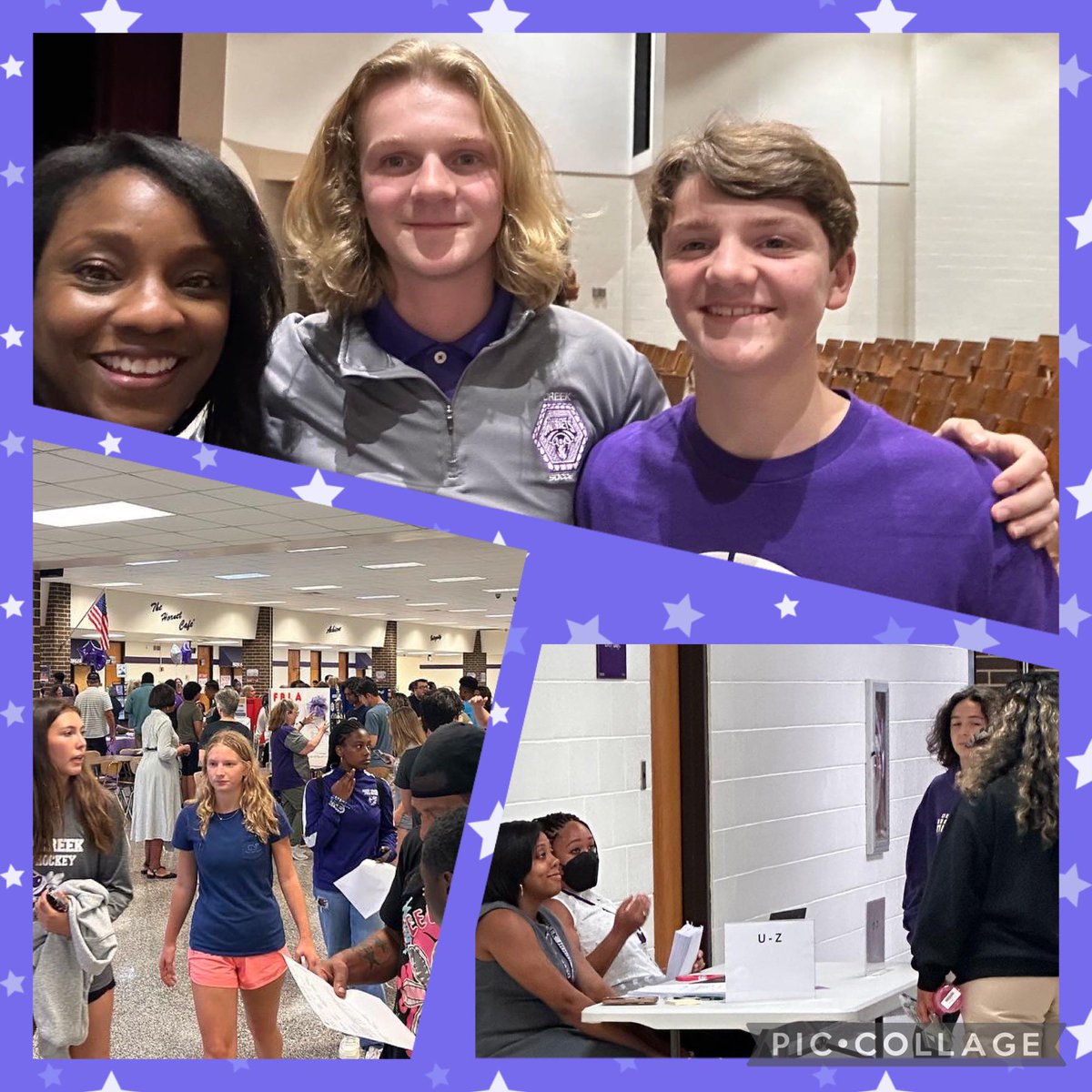 DCHHornets's tweet photo. Open Hive…House was a SUCCESS! Thank you to our families for coming out to spend time with us! Mrs. Garrett was excited to meet students &amp; families as well as take pics with her former @JolliffMiddle Jags!  
#purple #traditionrunsDEEP #CREEKrunsthru #openhive #areyouready https://t.co/M2Vv69Vnjo