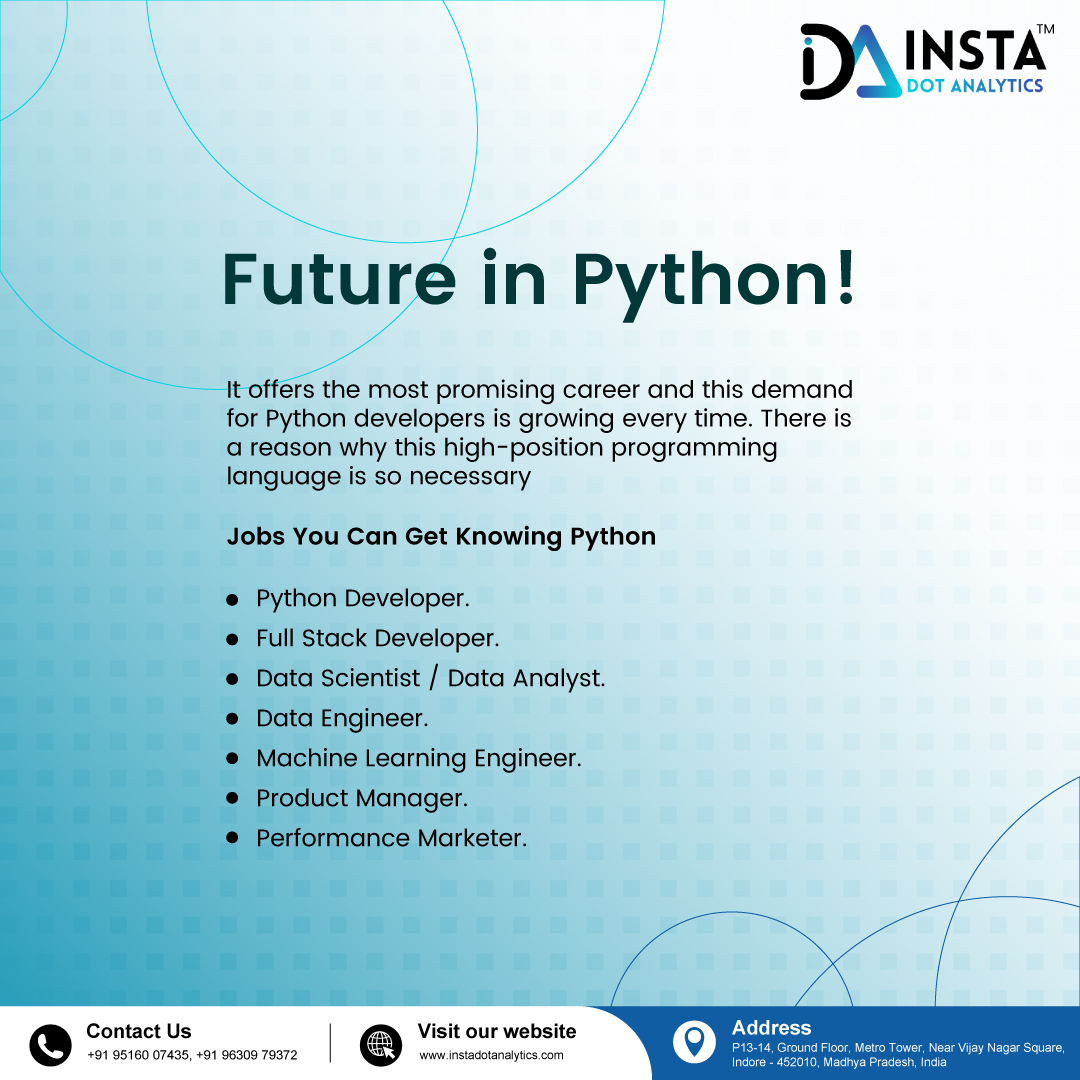 instadotana's tweet image. Cracking the Code with Python: Dive into the world of programming and conquer new challenges. Are you ready to code? 
Insta dot Analytics
IT Training &amp;amp; Placement
Visit Our Website: instadotanalytics.com
#instadotanalytics #python #learnpython #training #discount  #IDATraining