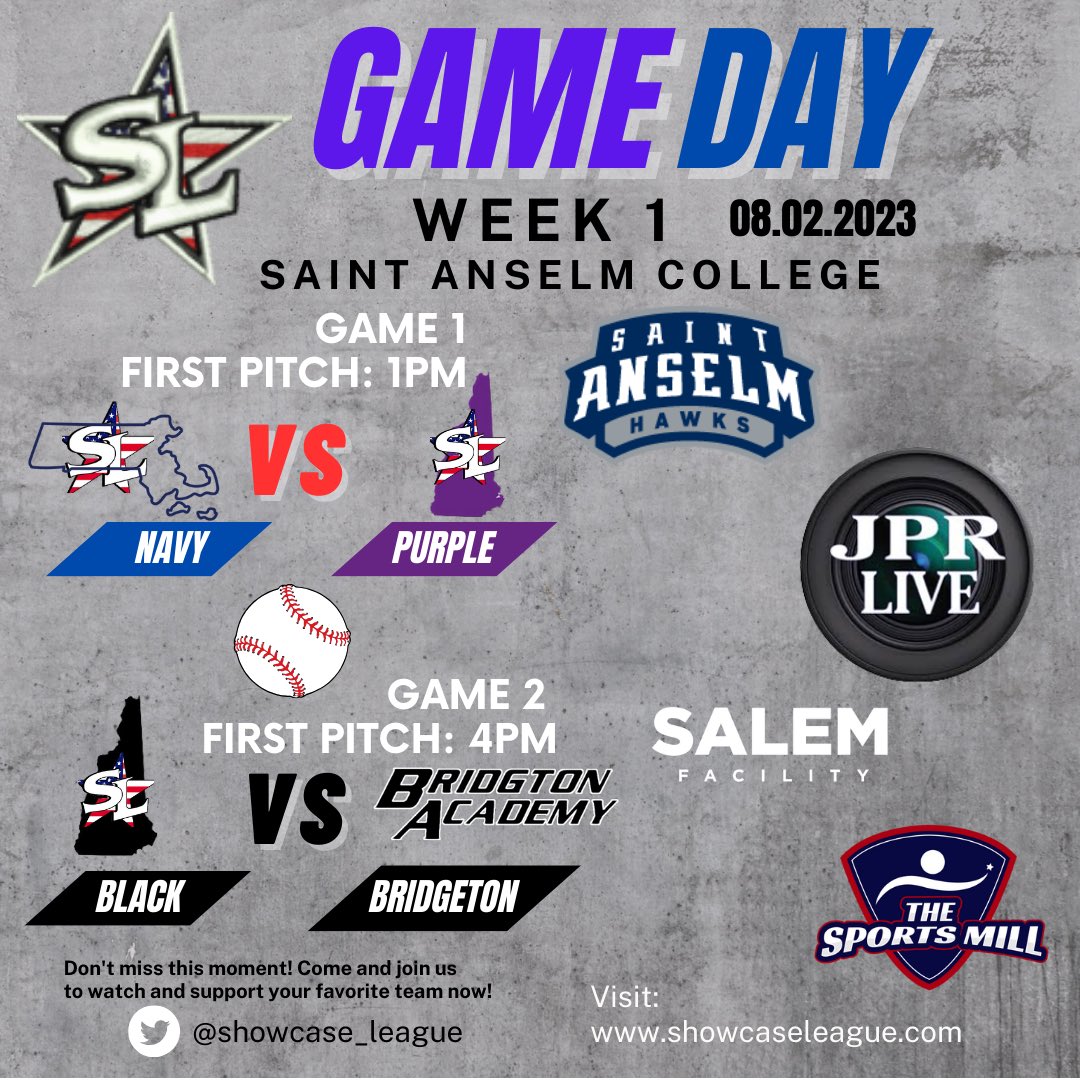 showcase_league's tweet photo. Matchups have been set for Week 1 at @STAHawksBSB we have a playoff rematch in @MATeamNavy and @nhteampurple and a championship rematch between @NHTeamBlack and reigning champions @TheBABoys #week1 #gothot #SL https://t.co/KtuLhI5qrG