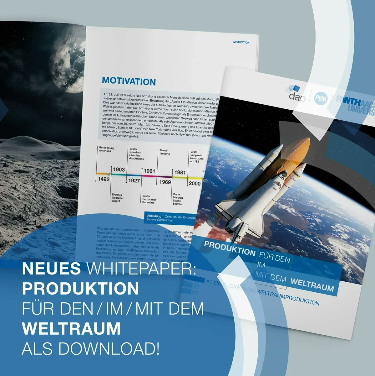 Abgehoben und trotzdem „down to earth“: Unser erstes #Whitepaper „#Weltraumproduktion – eine Bestandsaufnahme“ als Auftakt zu einer kleinen Serie mit dem Lehrstuhl <a href="/DAP_RWTH/">DAP-RWTH</a> ist online: buff.ly/3lmLl5k

#Maschinenbau #engineering #SpaceProduction #eMobility #battery