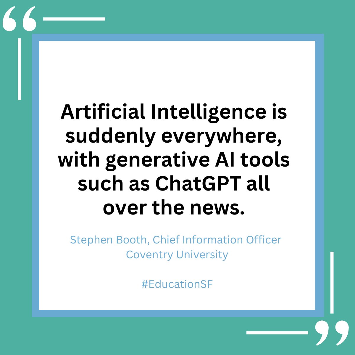 EduStratForum's tweet photo. Stephen Booth, Chief Information Officer for Coventry University will be speaking at the upcoming Education Strategy Forum, sharing Coventry’s journey to implementing AI in their everyday delivery of services. https://t.co/26sLN0kv6Y
