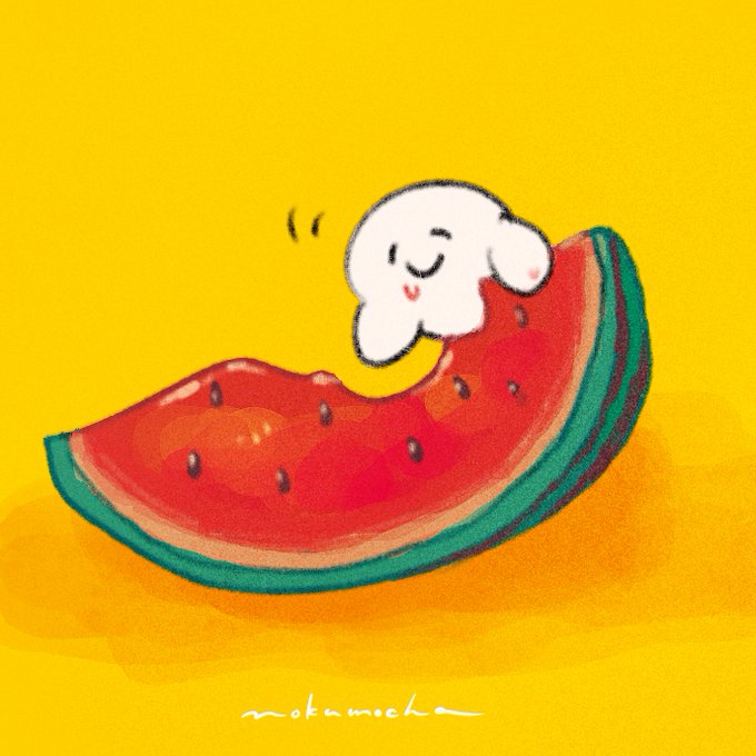 「closed eyes watermelon」 illustration images(Latest)