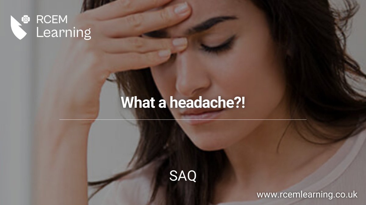 UPDATE: A 38-year-old fit and well female, who is 29 weeks pregnant, attends with a sudden onset of worsening, retro-orbital headache. Read our #SAQ here 🔒: rcemlearning.co.uk/modules/what-a…