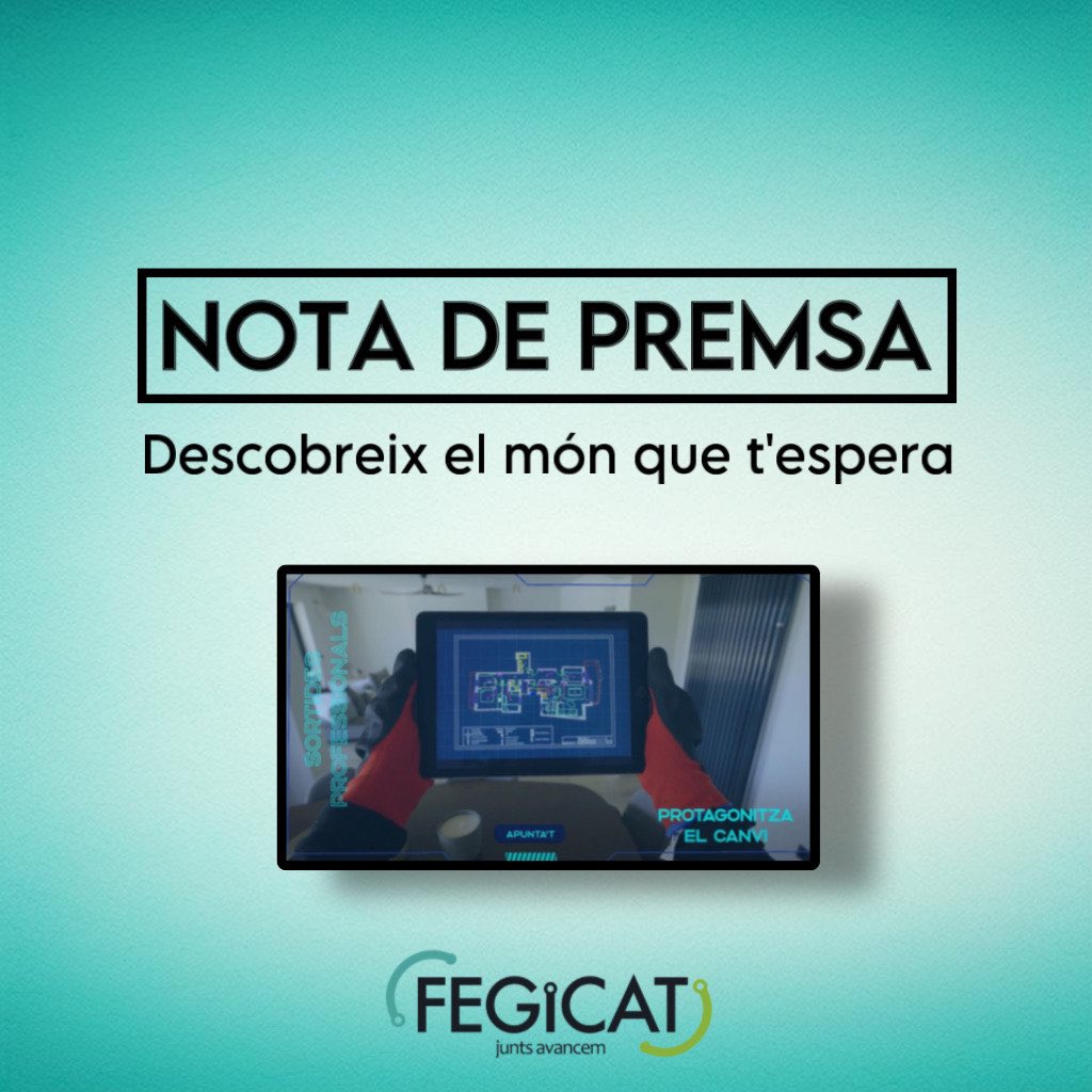 Fegicat's tweet photo. Descobreix el món que t’espera”.
➡️ Llisca per veure els punts importants de la nostra nova NOTA DE PREMSA. 

#instalador #ofici #formacio #fegicat #gencat #notadepremsa #catalunya #federacio #comunicació https://t.co/WIMhDqvHzn