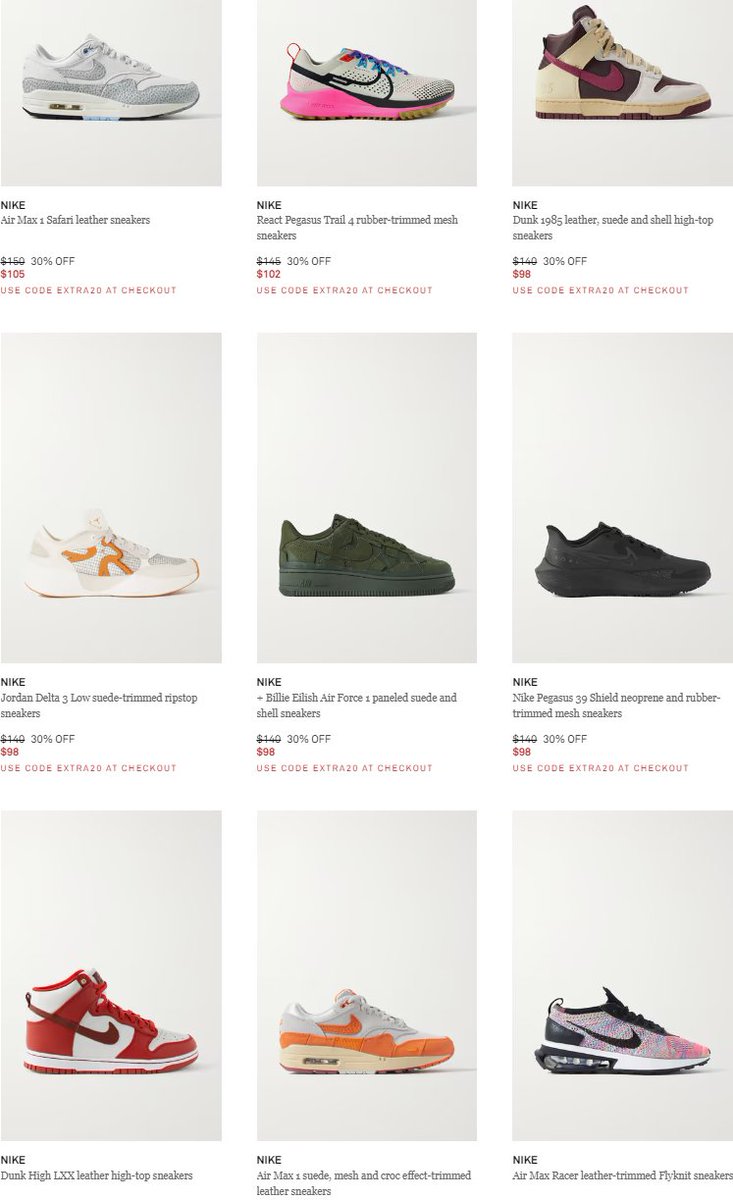 SneakerVisionz's tweet photo. Ad: Extra 20% Off w/code: EXTRA20 - Select Nike Styles via Net-A-Porter

Shop: https://t.co/RGT3BMKsFg https://t.co/h3518vb1W3