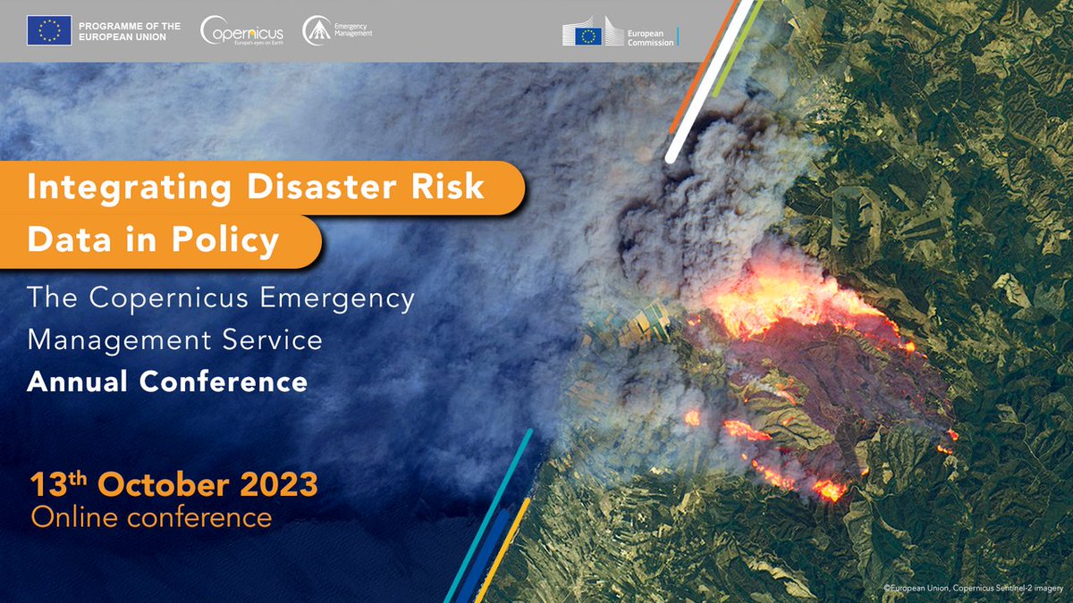 CopernicusEMS's tweet photo. The agenda of our #CEMS Annual Conference is out❗️

On 13 October, we will showcase how our data and products help develop better disaster risk management strategies in Europe and beyond🌍

📍Online

Read more and register for the workshops at👇   https://t.co/JOxgVGTQi3 https://t.co/Bl23btokhz