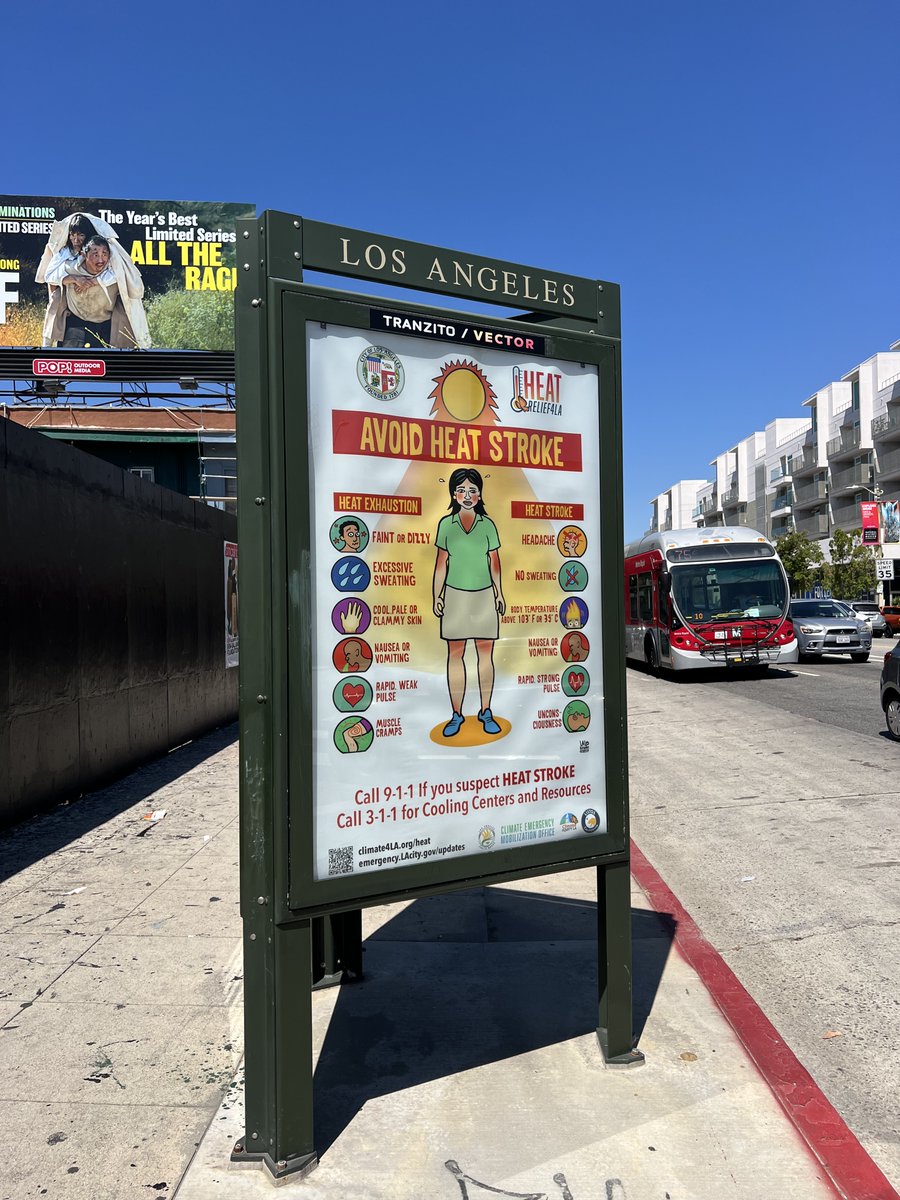 Amazing to see @LaloAlcaraz  #HeatRelief4LA art/messaging and billboards to protect raza from the sun and heat stroke all over @metrolosangeles bus stops.  Go to climate4la.org for mas. #AvoidHeatStroke