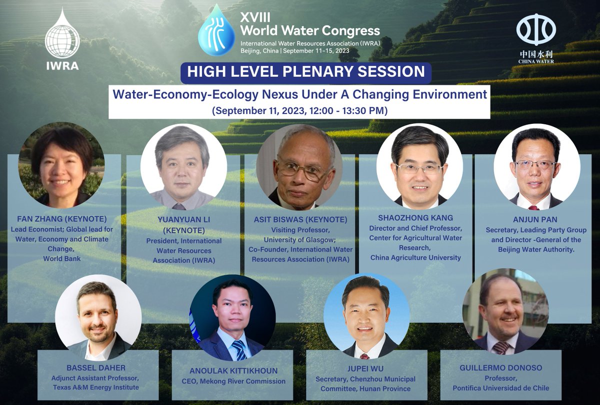 Get ready for the XVIII World Water Congress, happening in just 10 days❗

Explore captivating sessions, including the High-Level Plenary on water's role in development and ecology. 

🌐worldwatercongress.com. 

We look forward to seeing you in Beijing!🌊 
#18WWCongress