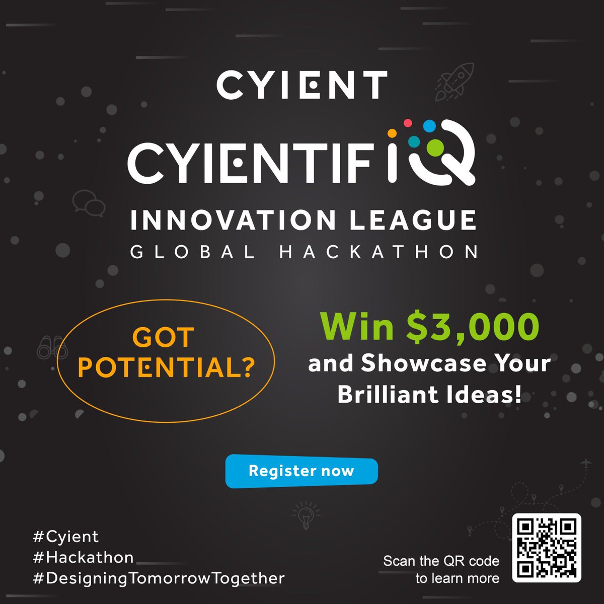 Cyient's tweet image. Potential + Success = $3,000 at #CyientifIQ2023🚀! Don&apos;t miss out on this chance – Join one now: lnkd.in/eTQcWTm6